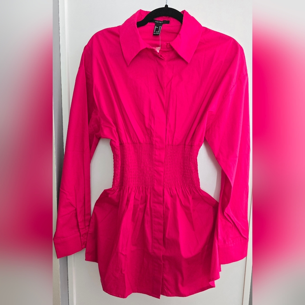 Forever 21 Hot Pink Collared Shirt